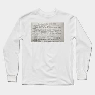 Nerd Constants Table Long Sleeve T-Shirt